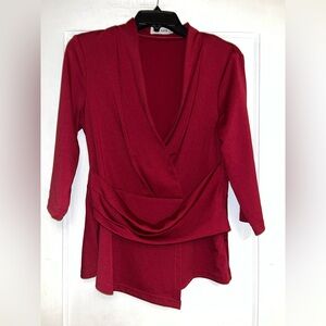 Grace Karin red wrap top.